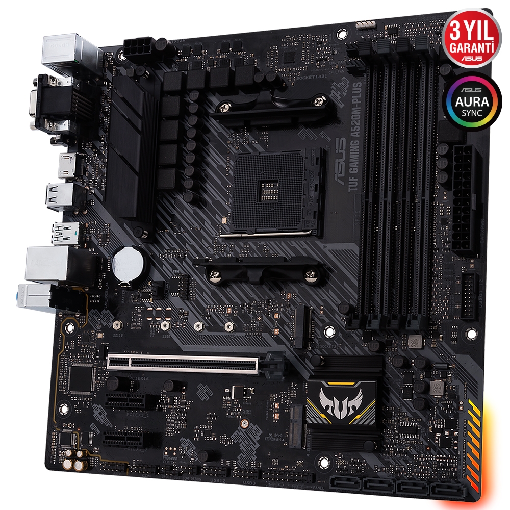 ASUS TUF GAMING A520M-PLUS AMD 4800(O.C)MHz DVI-D HDMI AM4 
