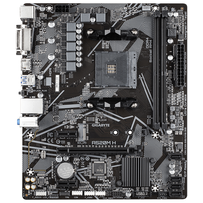 GIGABYTE GA-A520M-H DDR4 5100(OC) HDMI AM4