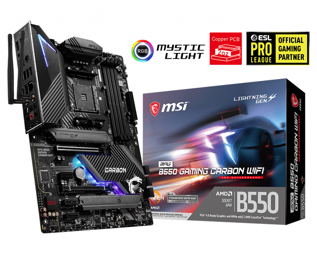 MSI MPG B550 GAMING CARBON WIFI 4866MHz(OC) DDR4